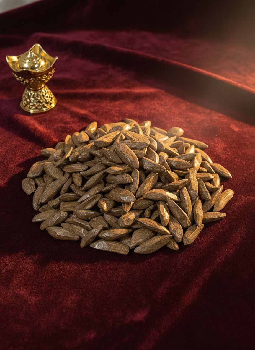 Close-up of royal grade Oud Asrak resinous wood
